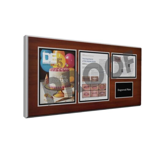 Christopher Mazzola wooden plaque three pages gold