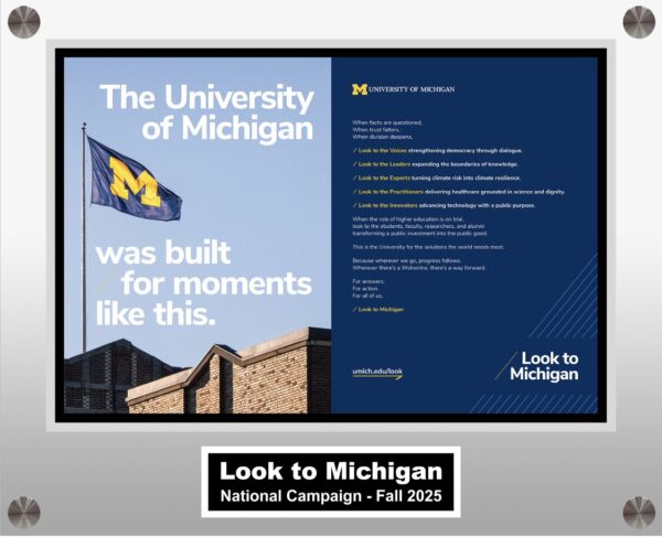 Christopher Billick regular/Desktop plaque x 100 one page silver University of Michigan