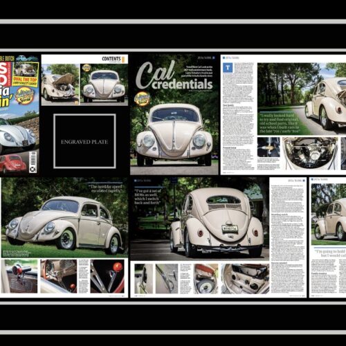 Larry Schultz wood plaque black 10 pages Volks world silver