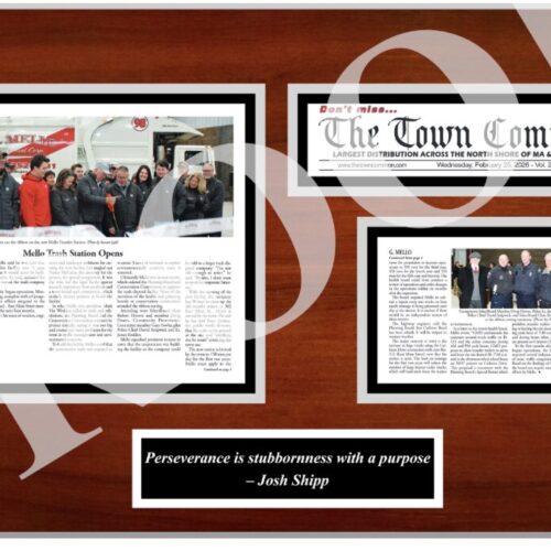 Mark Van Weelden wood plaque two pages Mello trash station silver