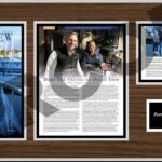 Richard Cruce wood plaque Walnut 3 page plaque ocean view silver