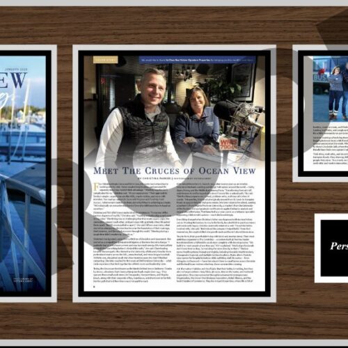 Richard Cruce wood plaque Walnut 3 page plaque ocean view silver