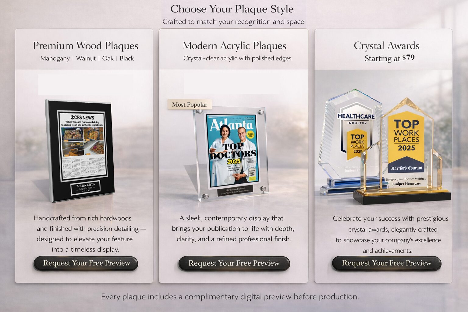 wood plaques and acrylics plaques