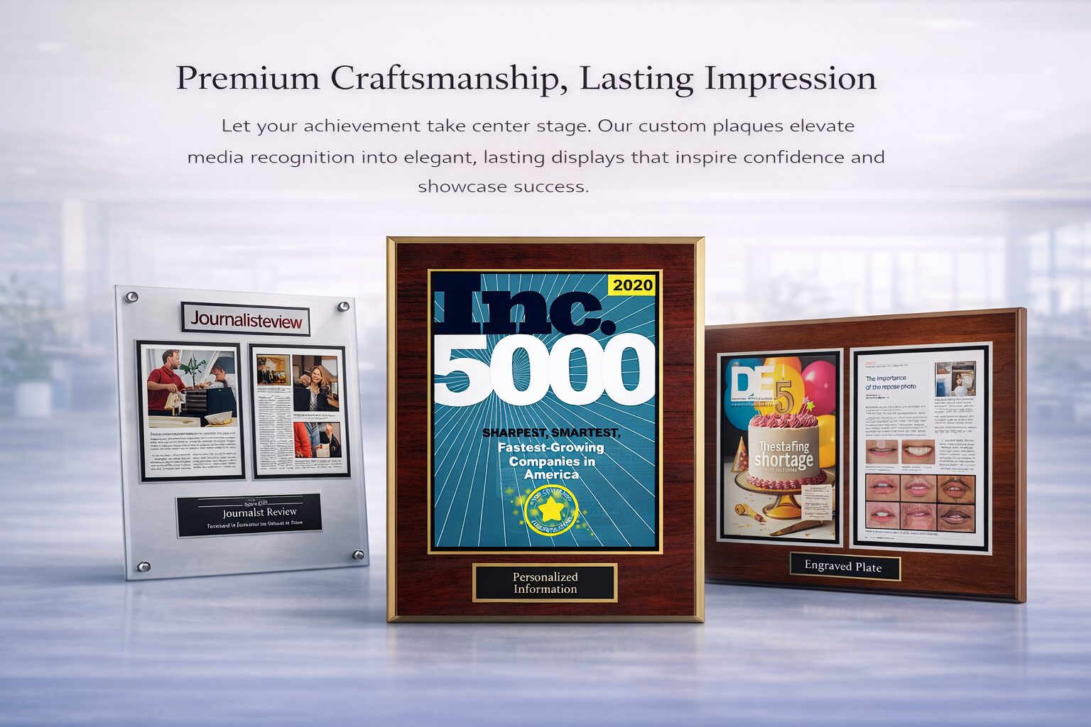 Lasting impression display plaques