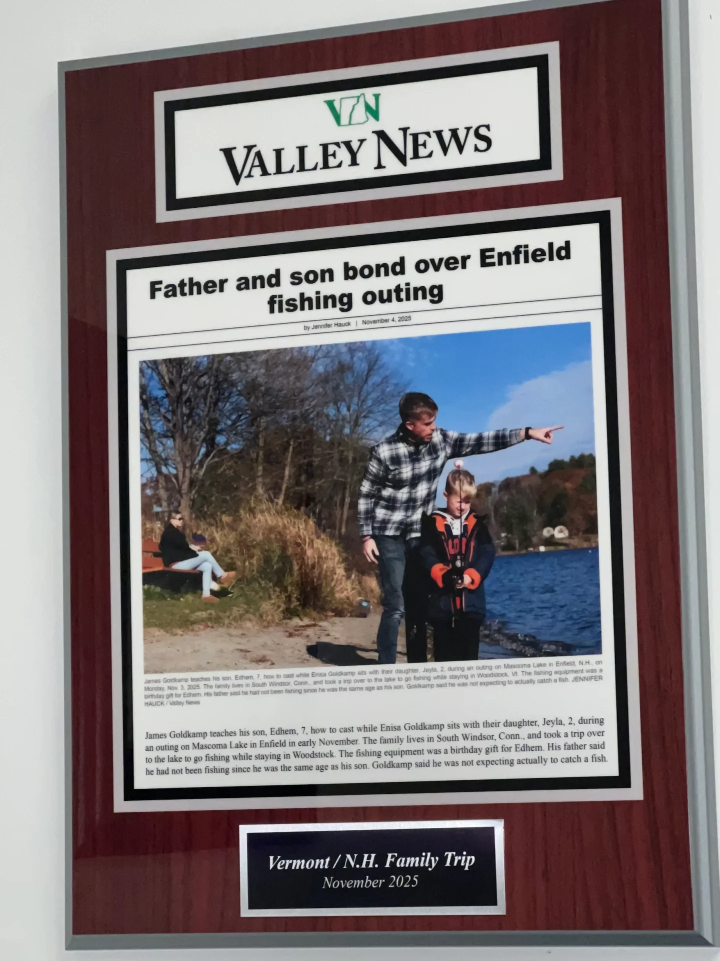 Personalized newspaper plaque 